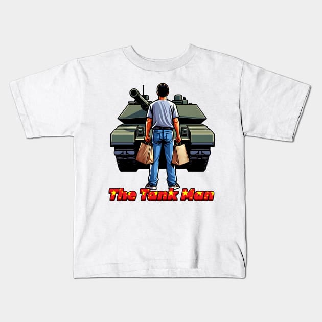 Tank Man Kids T-Shirt by Rawlifegraphic